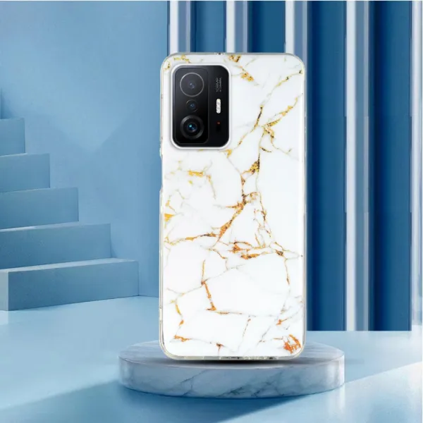 IMD MARBLE Ochranný kryt Xiaomi 11T / 11T Pro WHITE