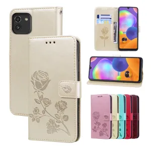 ART Peňaženkový kryt Samsung Galaxy A03 ROSE zlatý