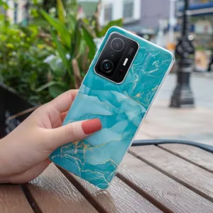 IMD MARBLE Ochranný kryt Xiaomi 11T / 11T Pro LIGHT BLUE