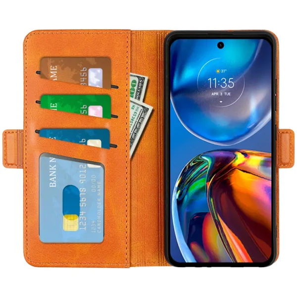 SIDE Peňaženkové puzdro Motorola Moto E32 / E32s svetlohnedé