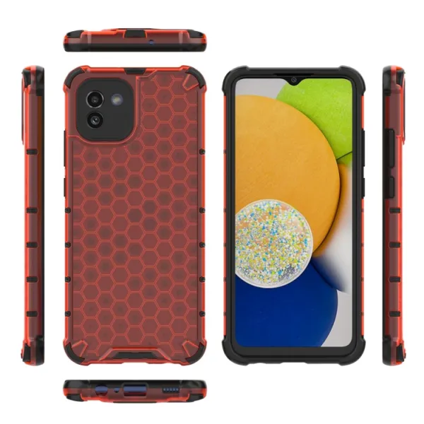 HONEYCOMB Ochranný kryt Samsung Galaxy A03 červený