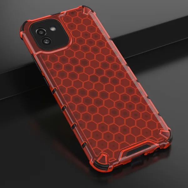 HONEYCOMB Ochranný kryt Samsung Galaxy A03 červený