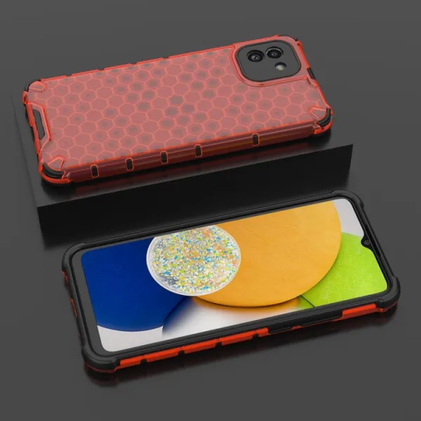 HONEYCOMB Ochranný kryt Samsung Galaxy A03 červený