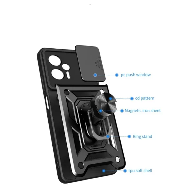 RING Obal s držiakom pre Xiaomi Poco X4 GT ružový