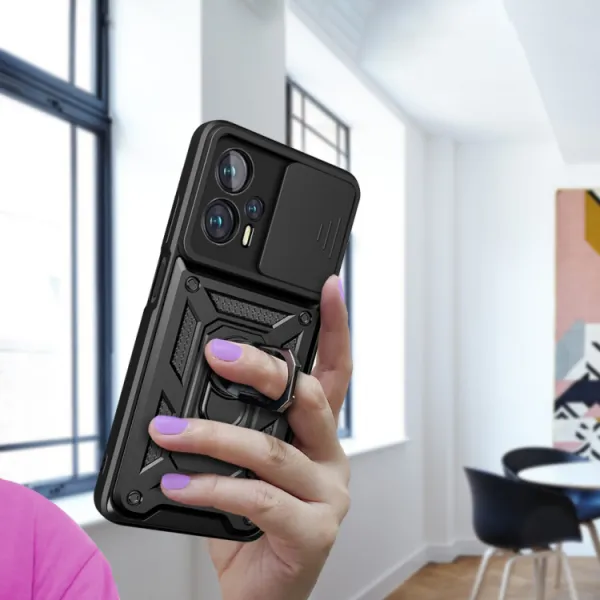 RING Obal s držiakom pre Xiaomi Poco X4 GT ružový