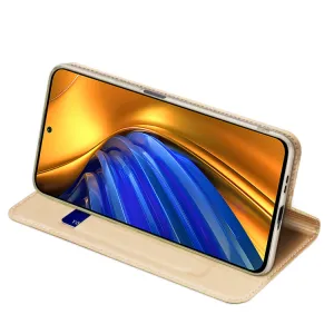 DUX Peňaženkový kryt Xiaomi Poco F4 zlatý