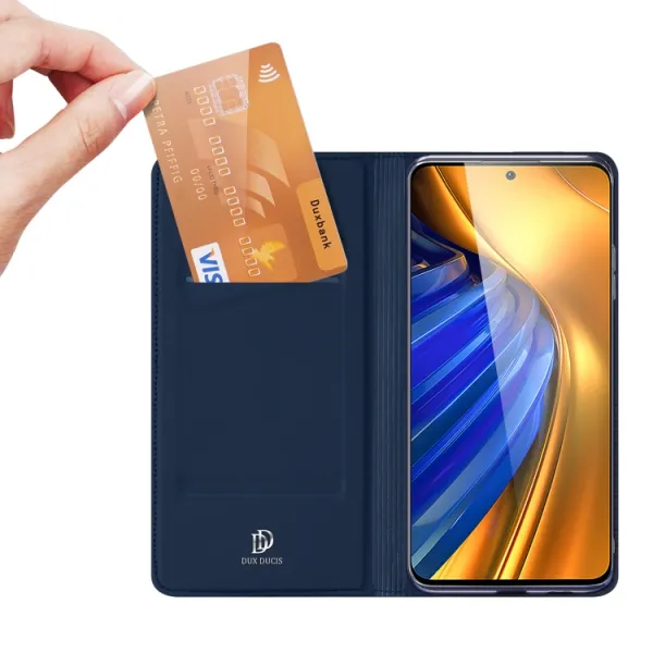 DUX Peňaženkový kryt Xiaomi Poco F4 modrý