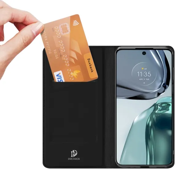 DUX Peňaženkový kryt Motorola Moto G62 5G čierny
