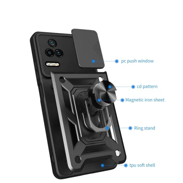 RING Obal s držiakom pre Xiaomi Poco F4 ružový
