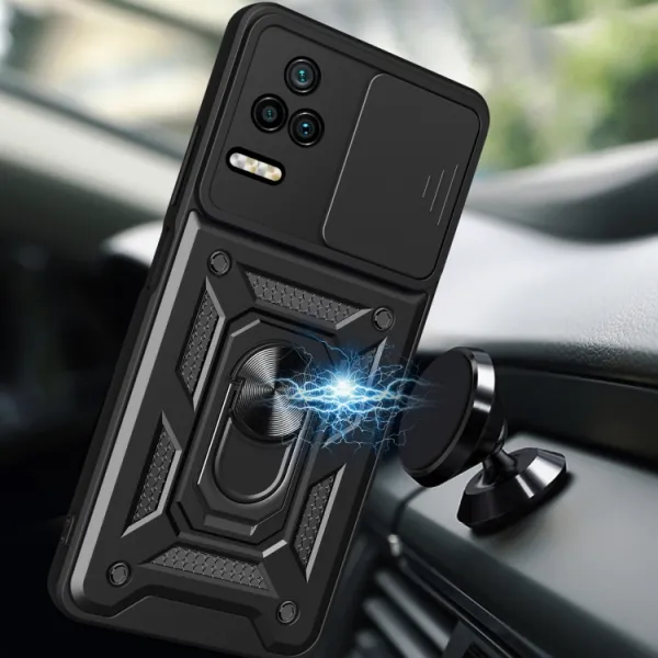 RING Obal s držiakom pre Xiaomi Poco F4 ružový