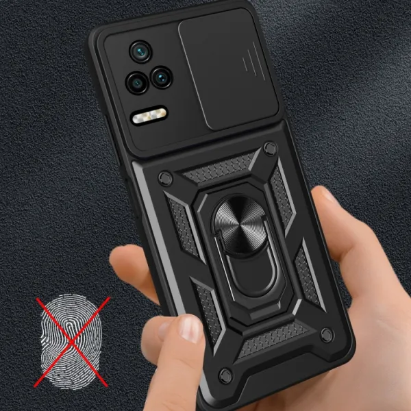 RING Obal s držiakom pre Xiaomi Poco F4 ružový