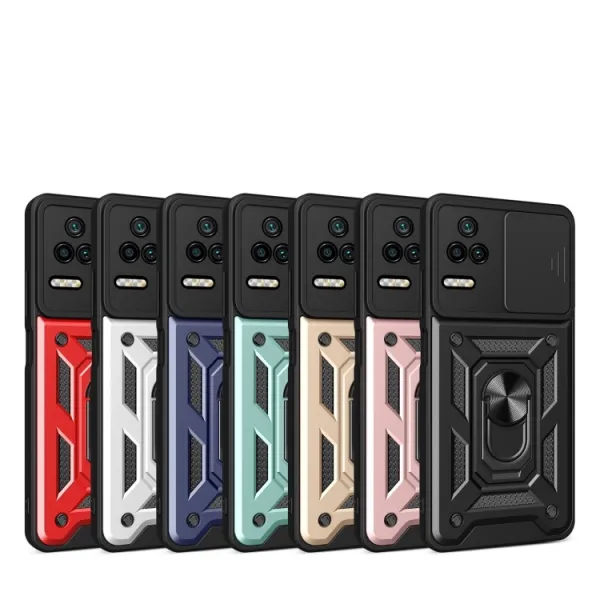 RING Obal s držiakom pre Xiaomi Poco F4 ružový