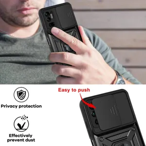 RING Obal s držiakom pre Xiaomi Redmi Note 10 5G červený