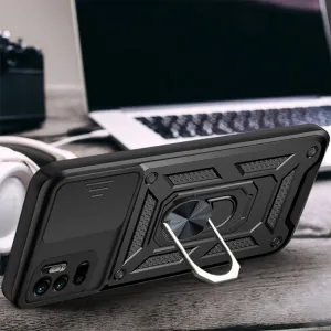 RING Obal s držiakom pre Xiaomi Redmi Note 10 5G červený