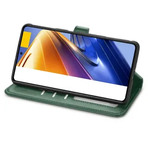 LEATHER BUCKLE Peňaženkový obal Xiaomi Poco F4 GT zelený
