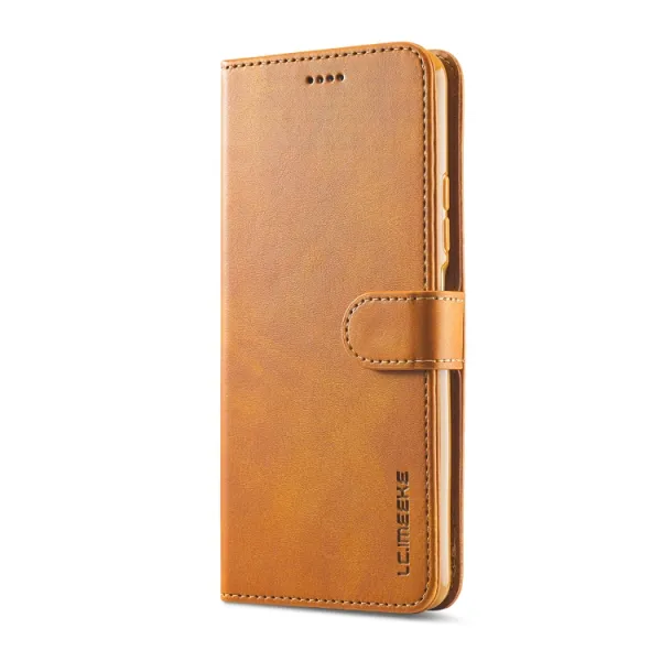 IMEEKE Peňaženkový kryt Xiaomi Poco M5 svetlohnedý