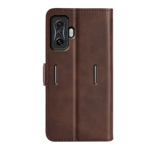 SIDE Peňaženkové puzdro pre Xiaomi Poco F4 GT tmavohnedé