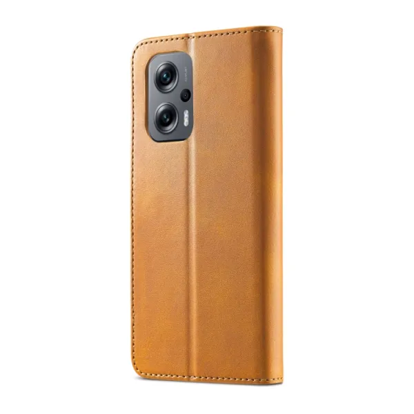 IMEEKE Peňaženkový kryt Xiaomi Poco M5 svetlohnedý