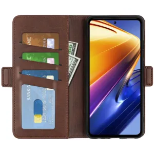 SIDE Peňaženkové puzdro pre Xiaomi Poco F4 GT tmavohnedé