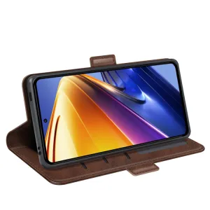 SIDE Peňaženkové puzdro pre Xiaomi Poco F4 GT tmavohnedé