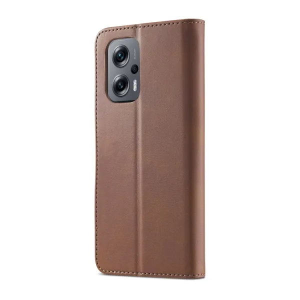 IMEEKE Peňaženkový kryt Xiaomi Poco M5 tmavohnedý