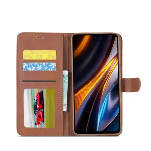 IMEEKE Peňaženkový kryt Xiaomi Poco X4 GT tmavohnedý