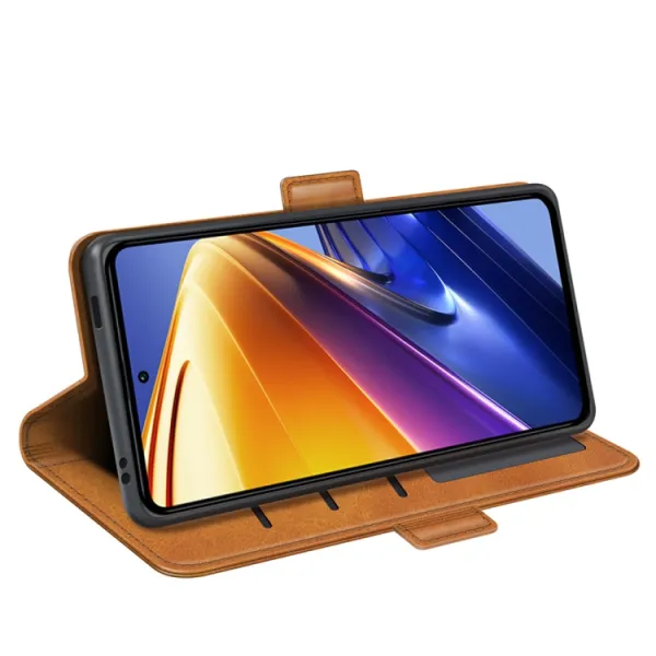SIDE Peňaženkové puzdro pre Xiaomi Poco F4 GT svetlohnedé
