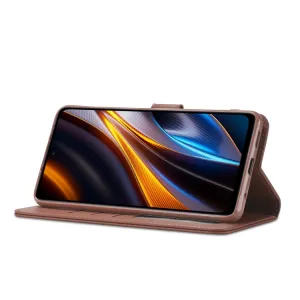 IMEEKE Peňaženkový kryt Xiaomi Poco X4 GT tmavohnedý