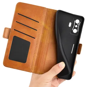 SIDE Peňaženkové puzdro pre Xiaomi Poco F4 GT svetlohnedé