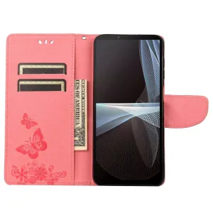 ART Peňaženkový kryt Sony Xperia 10 IV 5G BUTTERFLIES ružový