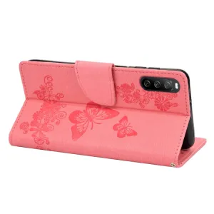 ART Peňaženkový kryt Sony Xperia 10 IV 5G BUTTERFLIES ružový