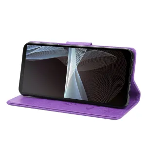 ART Peňaženkový kryt Sony Xperia 10 IV 5G BUTTERFLIES fialový