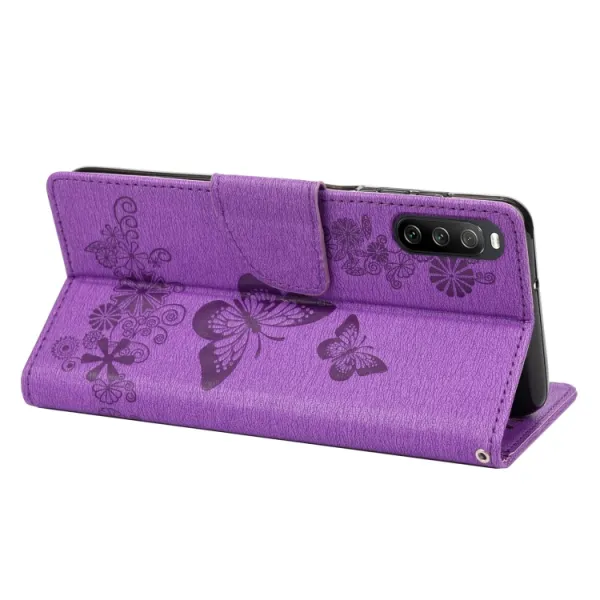 ART Peňaženkový kryt Sony Xperia 10 IV 5G BUTTERFLIES fialový