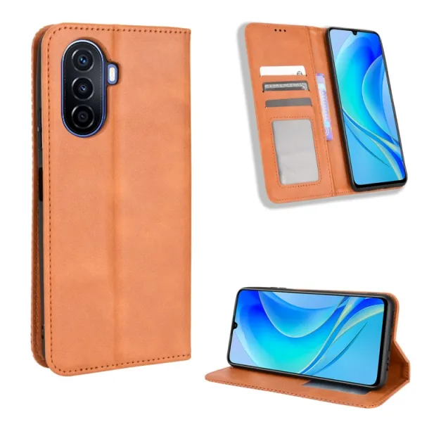 BUSINESS Peňaženkový kryt pre Huawei nova Y70 hnedý