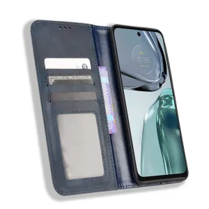 BUSINESS Peňaženkový kryt pre Motorola Moto G62 5G modrý