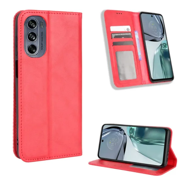 BUSINESS Peňaženkový kryt pre Motorola Moto G62 5G červený