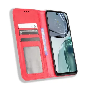 BUSINESS Peňaženkový kryt pre Motorola Moto G62 5G červený