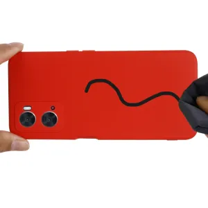 RUBBER Ochranný kryt pre Oppo A96 červený