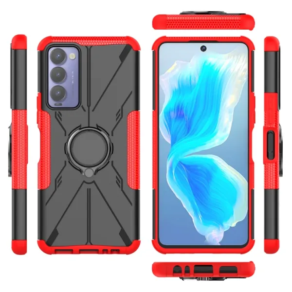 HOLD Odolný kryt s držiakom Tecno Camon 18 červený