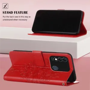 ART Peňaženkový kryt Tecno Spark 8 BUTTERFLY červený