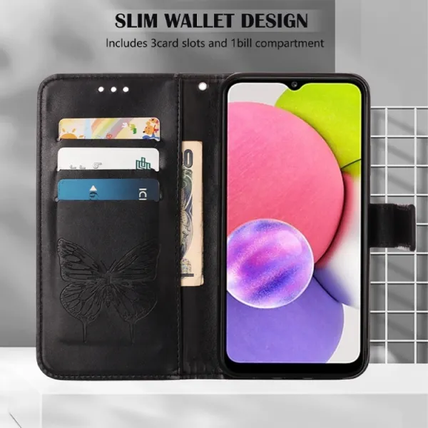 ART Peňaženkový kryt Tecno Spark 8 BUTTERFLY čierny