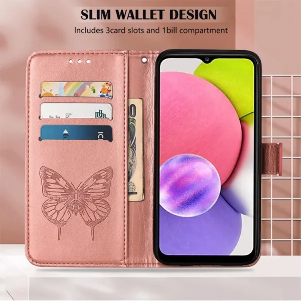 ART Peňaženkový kryt Tecno Spark 8 BUTTERFLY ružový