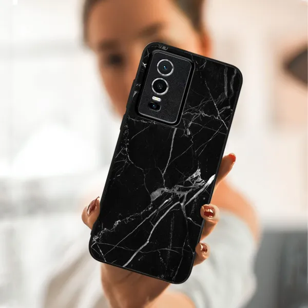 MY ART Ochranný obal Vivo Y76 5G -BLACK MARBLE (142)
