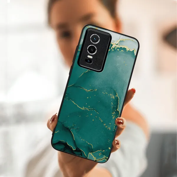 MY ART Ochranný obal Vivo Y76 5G -GREEN MARBLE (145)