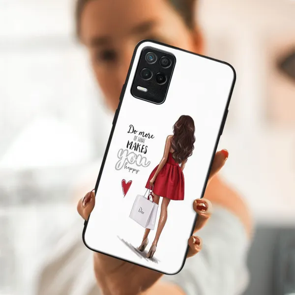 MY ART Ochranný obal Realme 8 5G -RED DRESS (137)