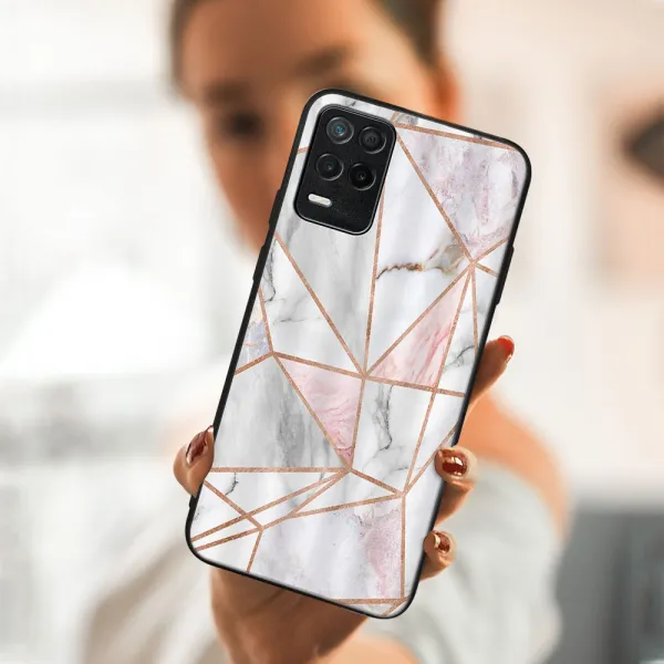 MY ART Ochranný obal Realme 8 5G-PINK MARBLE (143)