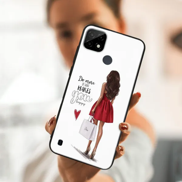 MY ART Ochranný obal Realme C21 -RED DRESS (137)
