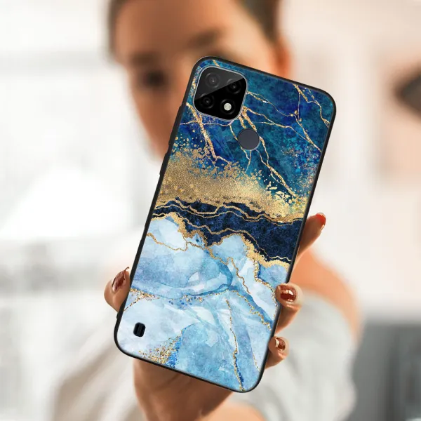 MY ART Ochranný obal Realme C21 -BLUE MARBLE (141)