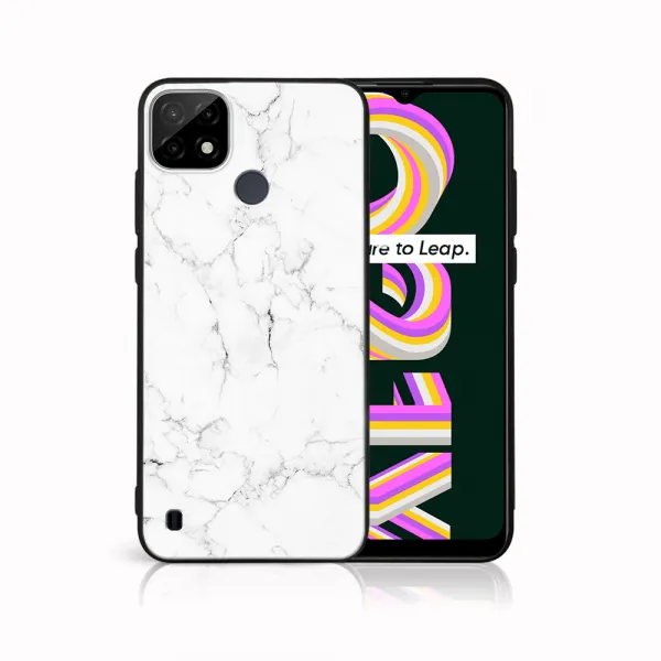 MY ART Ochranný obal Realme C21 -WHITE MARBLE (144)