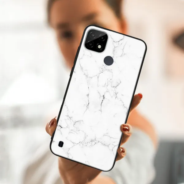 MY ART Ochranný obal Realme C21 -WHITE MARBLE (144)